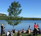 Outside class at Cape Croker Indian Reserve