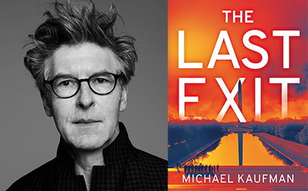 An image of Kaufman and his latest book The Last Exit