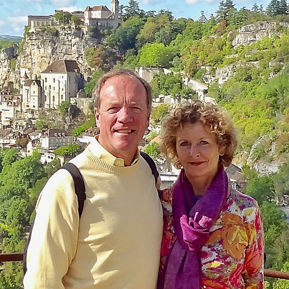 David and Louise Brace in Rocamadour, France.